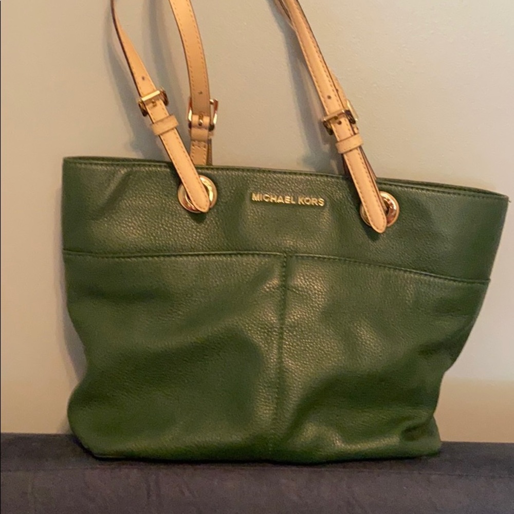 Michael Kors forest green tote.